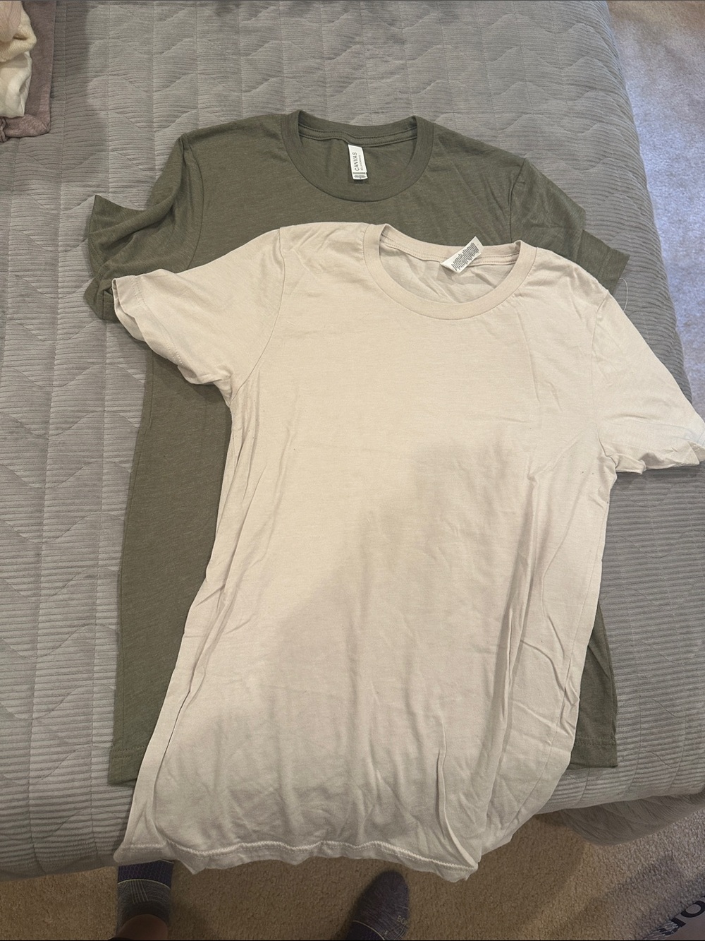 Bella canvas  Tee Pair - Olive Green & Light Beige